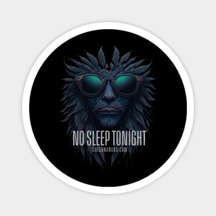 Techno T-Shirt - No Sleep tonight - Catsondrugs.com - Techno, rave, edm, festival, techno, trippy, music, 90s rave, psychedelic, party, trance, rave music, rave krispies, rave flyer T-Shirt Magnet